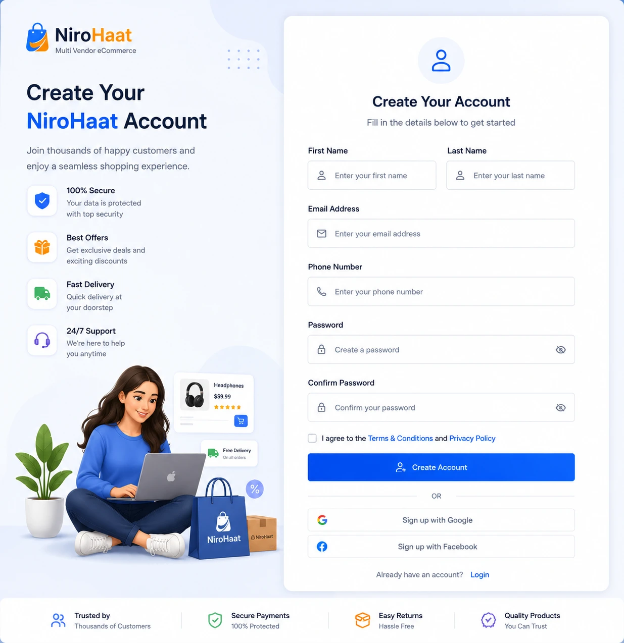 Customer Register Page Image